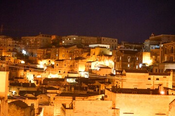 View on the Matera Stones by night