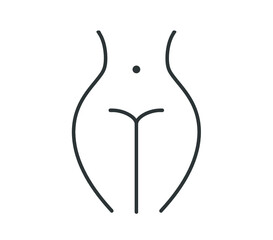 Female hips icon. Female body vector illustration. 
