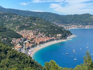 A panoramic view of Noli, Liguria - Italy