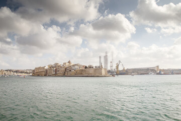 seascape view in the grand harbour of malta