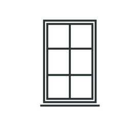 Window icon. Vector window illustration. House element. 