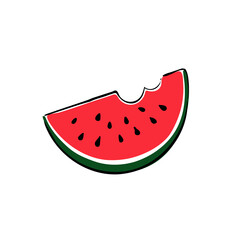 Watermelon slice on white background. Hand drawn illustration. Vector illustration