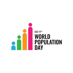 Obraz premium Design for World Population day Greeting-11 july