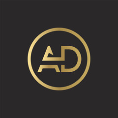 AD Logo Design Business Typography Vector Template. Creative Linked Letter AD Logo Template. AD Font Type Logo