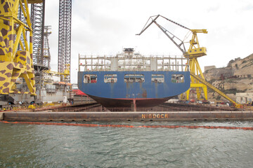 shipping  dockyard in malta