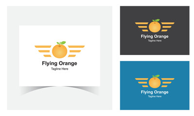 Flying Orange Logo Design Template-Falcon Wing Logo. Abstract flying Orange, delivery logo or concept design,logo design template.