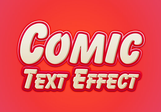 Comic Bevel Text Effect Mockup