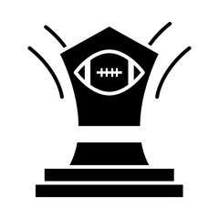 american football trophy prize game sport professional and recreational silhouette design icon