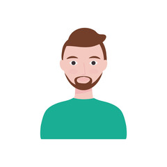 avatar man with beard, flat style