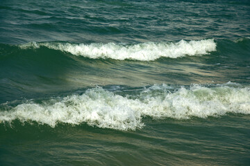 the waves of the lake