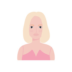 avatar blonde woman icon, flat style