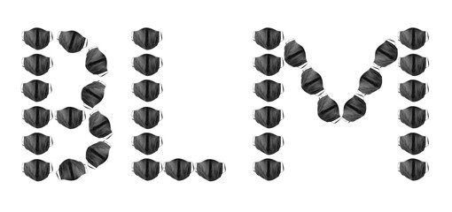 Black Lives Matter. Inscription BLM on a white background. Equal Symbol. No racism concept