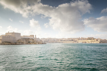 Fototapeta na wymiar city seascape image in malta