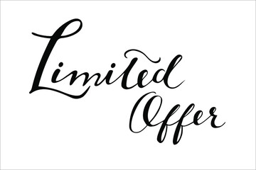 Limited Offer hand lettering vector isolated on whitebackground