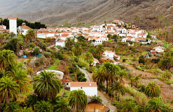Scenic foggy landscape in Parque Natural de Pilancones in Gran Canaria, Canary Islands, Spain