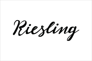 Riesling Wine hadwritten logotype vector isolated on white background