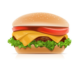 Vector illustration of cheeseburger.