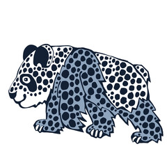 Vector background hand drawn panda. Hand drawn ink illustration. Modern ornamental decorative background. Print for textile, cloth, wallpaper, scrapbooking