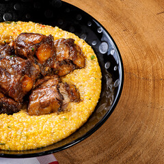 .Oxtail with hominy. Typical dish of Brazilian cuisine.
