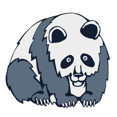 Vector background hand drawn panda. Hand drawn ink illustration. Modern ornamental decorative background. Print for textile, cloth, wallpaper, scrapbooking