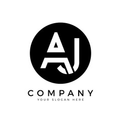 AJ Logo Design Business Typography Vector Template. Creative Linked Letter AJ Logo Template. AJ Font Type Logo