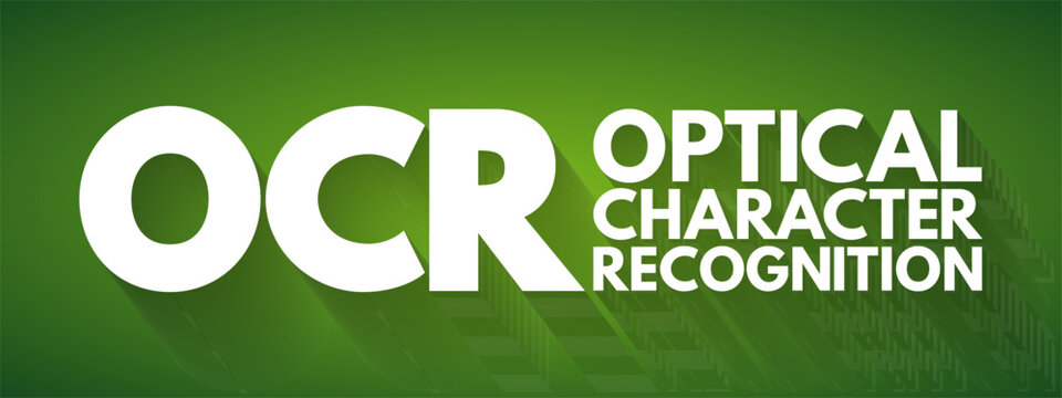 OCR - Optical Character Recognition acronym, technology concept background