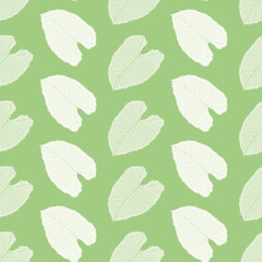 Elephant Ear plant vector background pattern. Tropical Colocasia leaf seamless illustration.