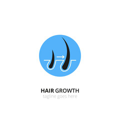 Hair growth, transplantation logo concept for design. Vector healthcare medicine icon