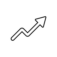 Rising arrow outline icon. Symbol, logo illustration for mobile concept and web design.