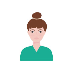 avatar woman icon, flat style