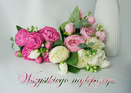 Peonie kartkaurodzinowa
