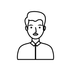 avatar man wearing elegant shirt, line style