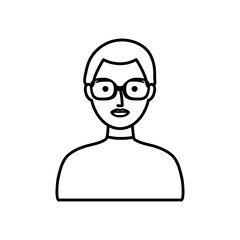 avatar man with glasses icon, line style