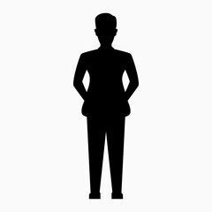 Obraz premium A silhouette of businessman in costume. Vector illustration design for your project.