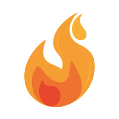 fire flame burning hot glow flat design icon