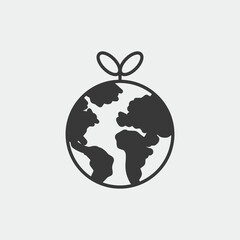 Globe with leaf icon. Eco environment symbol modern, simple, vector, icon for website design, mobile app, ui. Vector Illustration