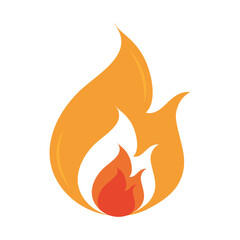 fire flame burning hot glow flat design icon
