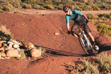 mountain biker riding on a single track