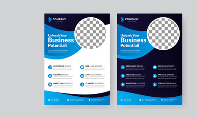 Corporate Flyer Template Design Brochure, Annual Report, Magazine, Poster, Corporate, Flyer, layout modern size A4 Template, Easy to use, and edit.