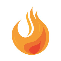 fire flame burning hot glow flat design icon