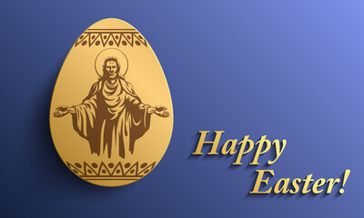 Happy Easter background, Easter card with a picture of Jesus Christ, Easter background, Vector illustration