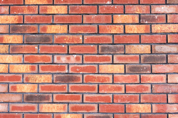 Red brick wall background. Old red brickwork texture