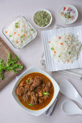 Chicken curry and Ghee rice