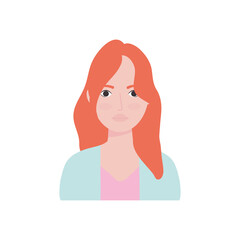 young woman cartoon, flat style