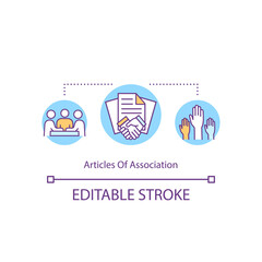 Articles of association concept icon. Business and corporate management. Company governance idea thin line illustration. Vector isolated outline RGB color drawing. Editable stroke