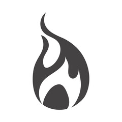 fire flame burning hot glow silhouette design icon