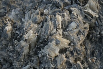 Natural quartz on the banks of a river