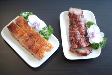 Chinese BBQ pork and roasted pork