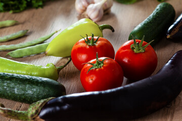 vegetables on the table