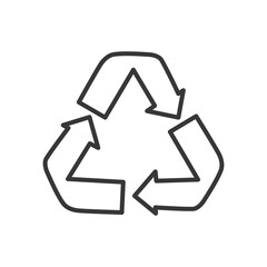 recycle symbol icon, line style